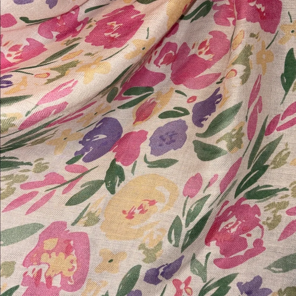 2 Chic Spring Floral Large Scarf Shawl Wrap Tassel OS